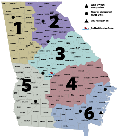 Georgia WRD Region Map