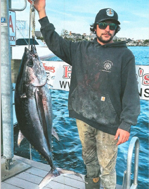George Hanakis of Perth Amboy with his new 2021 state record 23 lbs, 8 oz. Blueline (Gray) Tilefish.