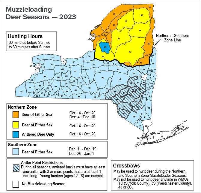 Map of Muzzleloading Deer Seasons.