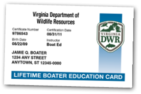 Virginia Lifetime Boater's Card