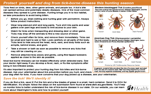 Tick Information from Washington State Department of Health