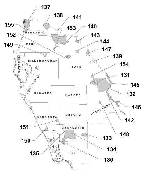 Florida Wildlife Management Area Southwest Region Map