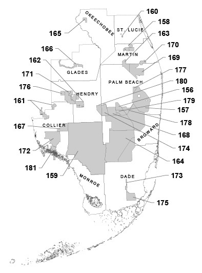 Florida Wildlife Management Area South Region Map