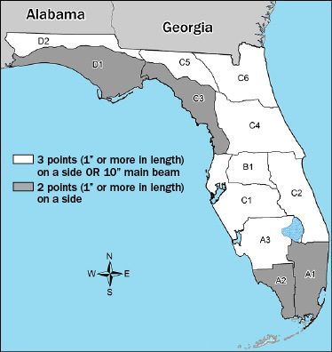 Florida Antler Point Regulations Map