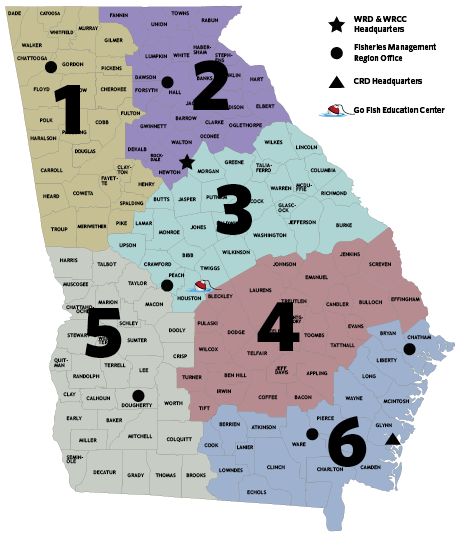 Georgia WRD Region Map