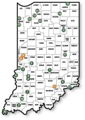 Map of Fish & Wildlife Areas / Healthy Rivers INitiative Sites