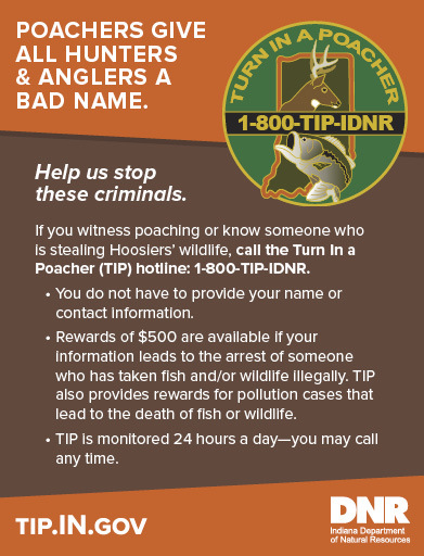Indiana DNR Poacher TIP hotline graphic