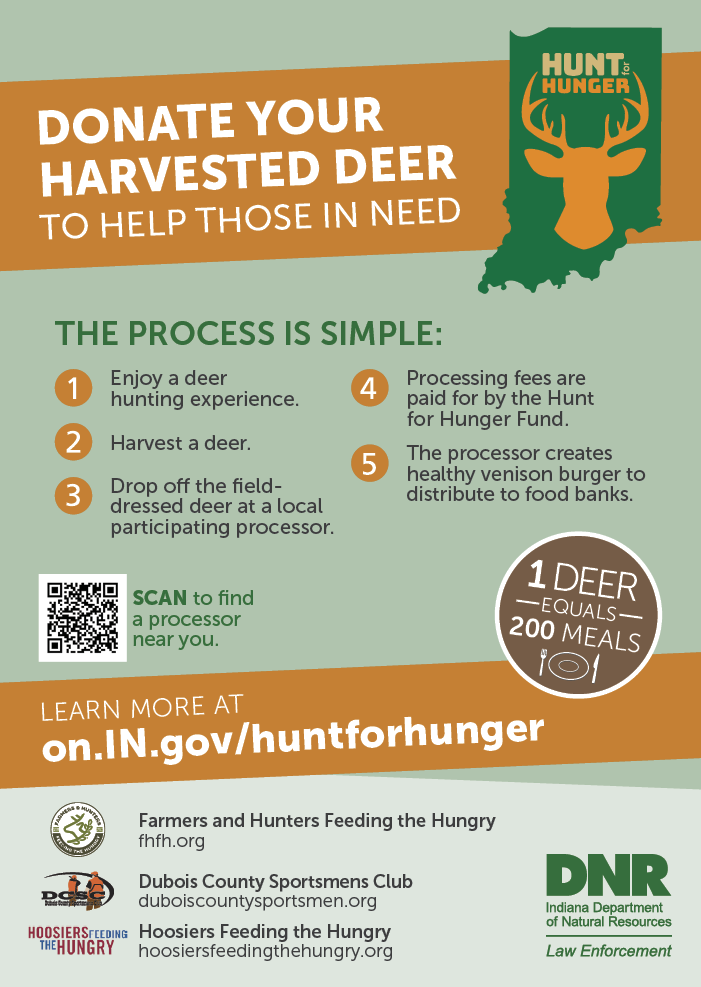 Steps for donating your harvested deer in Indiana to help those in need