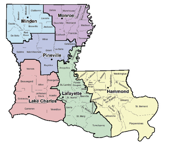 Louisiana Offices map