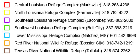 National wildlife refuge map key