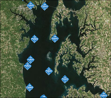 Map of Maryland Artificial Reefs