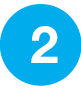 Blue circular icon with the number two, representing step two or the second item in a sequence.