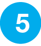 Blue circular icon with the number five, indicating step five or the fifth item in a sequence.