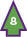 Green arrow icon with a white number eight centered inside, outlined in purple.