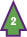 Green arrow icon with a white number two centered inside, outlined in purple.