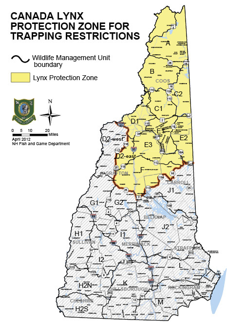 Map of Canada Lynx Protection Zone for Trapping Restrictions