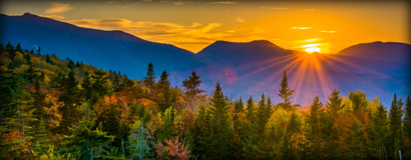 Sunset Over New Hampshire Mountains