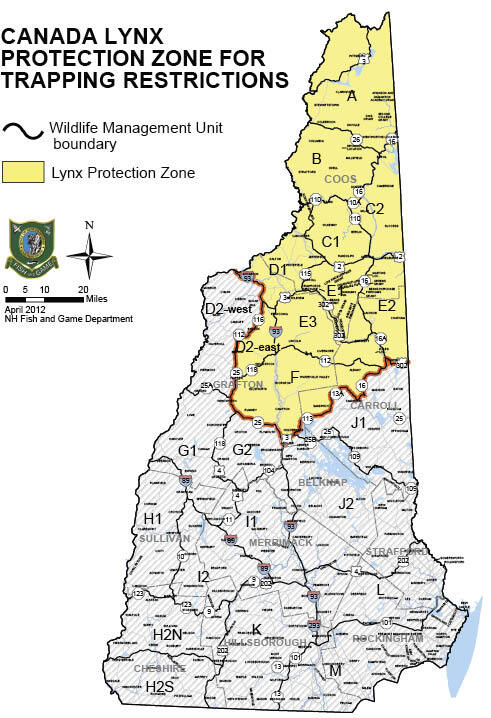 Map of Canada Lynx Protection Zone for Trapping Restrictions