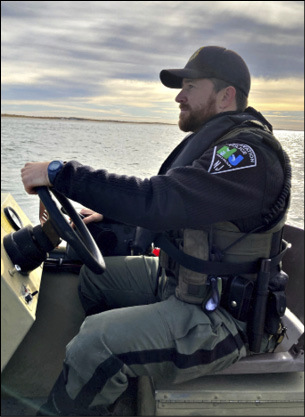 CPO Michael Bickerton patrols the Barnegat Bay during coastal waterfowl season.