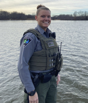 CPO Nicole Carman patrols Assunpink Lake.