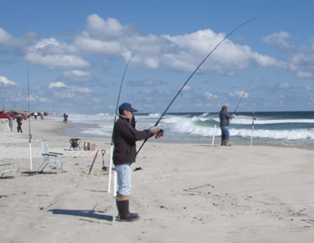 Participants Fishing at Governor's Surf Fishing Tournament