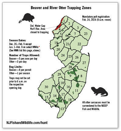 Map of Beaver and River Otter Trapping Zones