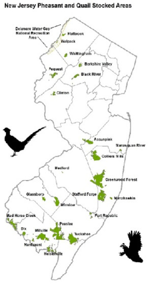 Map of Pheasant and Quail Stocked Areas