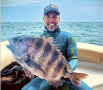 Russ Griffin of Manahawkin with his new 2021 state record Sheepshead weighing 12 lbs 8 oz. and measuring 26 inches in length.