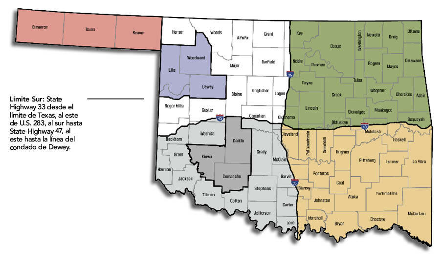 Oklahoma Elk Zones for Private Lands map.