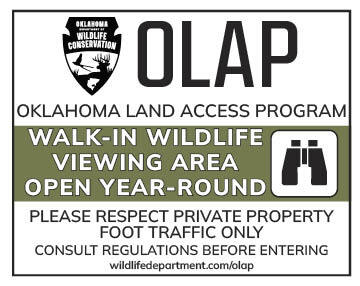 OLAP Walk-in Wildlife Viewing – Annual Access sign.