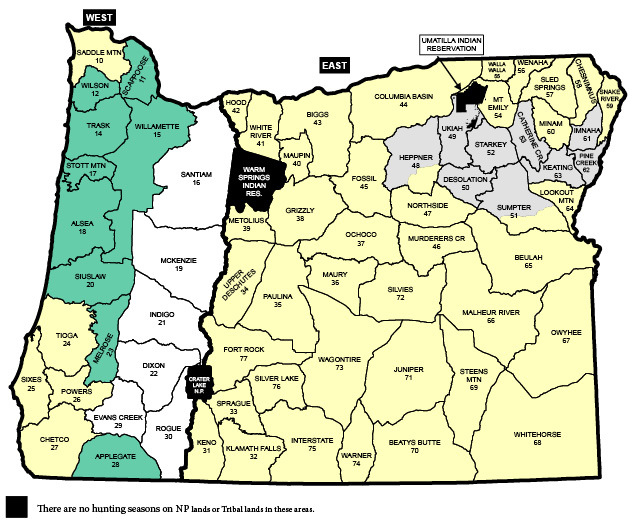 Oregon Elk Seasons Map