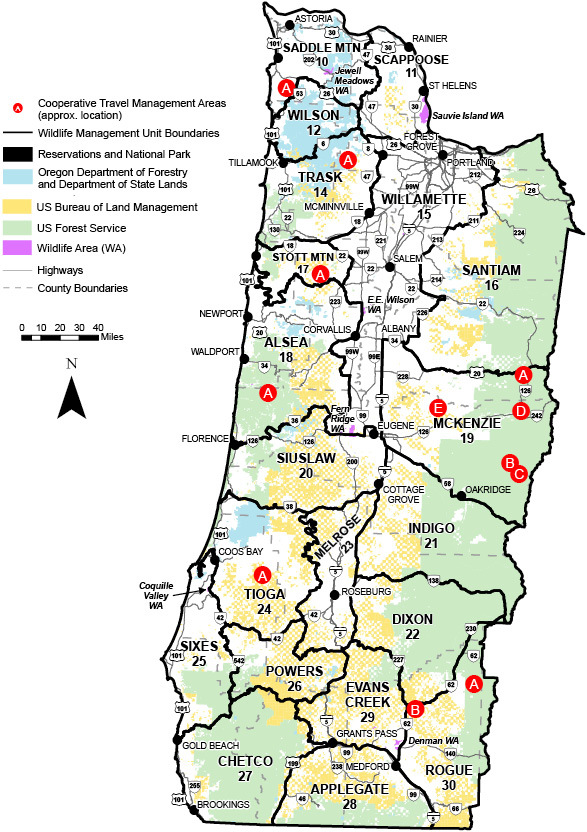 Western Oregon Unit Hunt Map