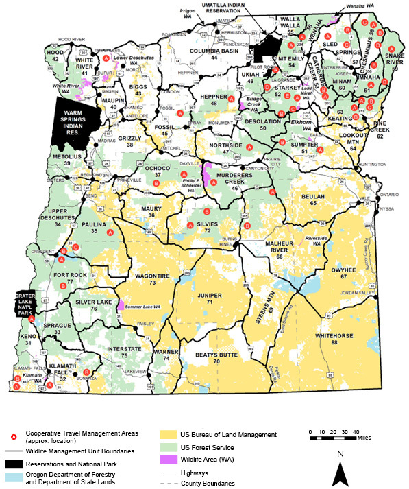 Eastern Oregon unit hunt map