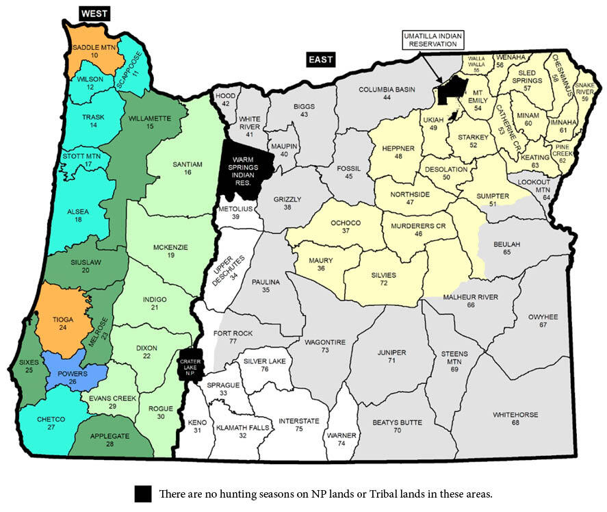 Elk Seasons - Oregon Hunting | eRegulations