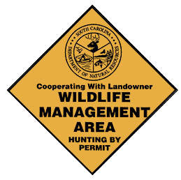 Hunting by permit sign