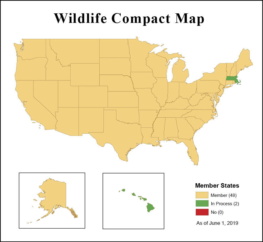 Intersate Wildlife Violators Compact map.