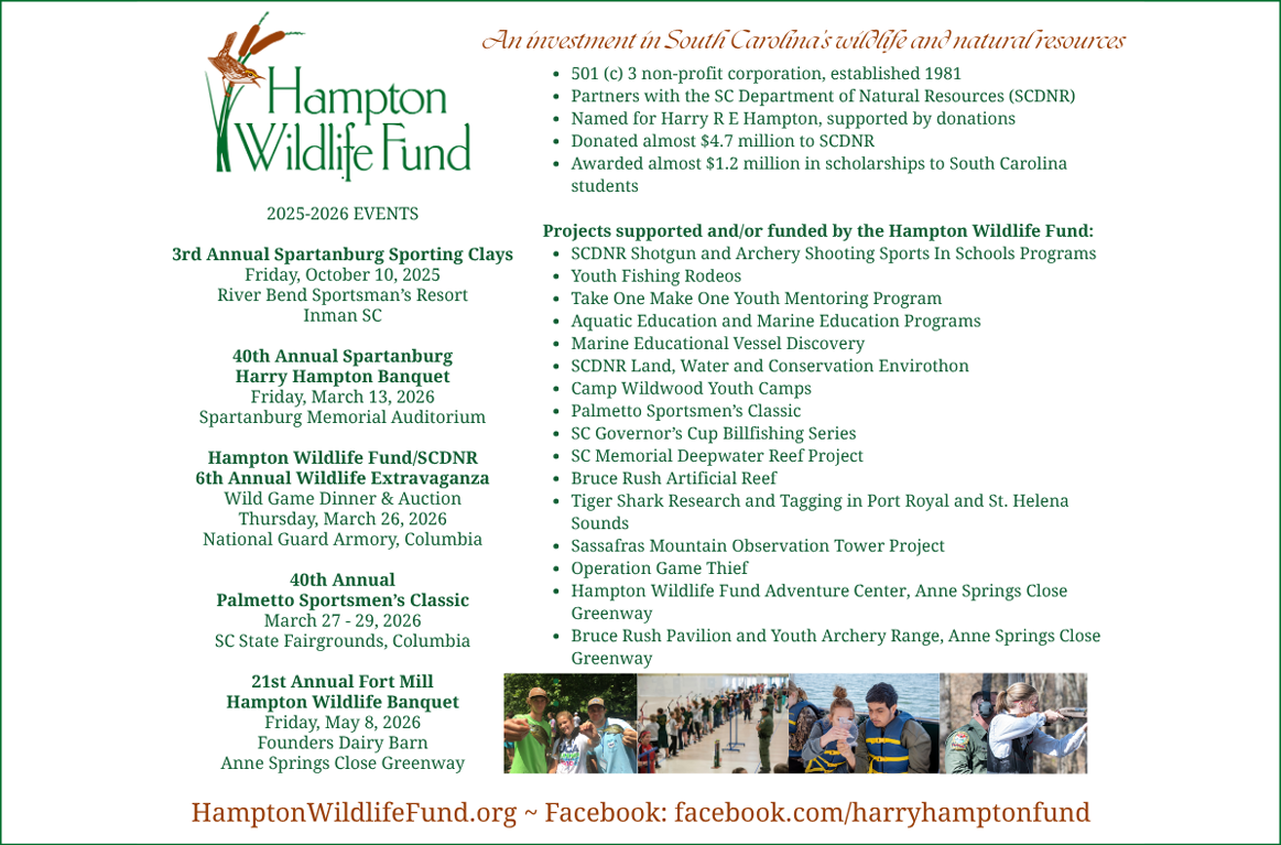 Hampton Wildlife Fund, an investment in South Carolina's wildlife and natural resources