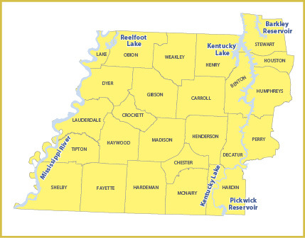 Tennessee Region 1 Reservoir Regulations Map.