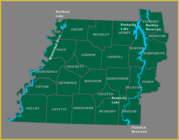 Map of Region 1 in Tennessee