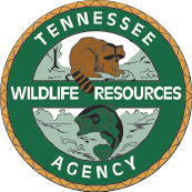 Tennessee Wildlife Resources Agency circular logo featuring a deer and fish with the words “Wildlife Resources Agency” and “Tennessee” around the border.