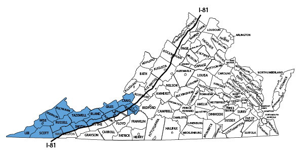 Virginia Early Firearms Bear Season Map