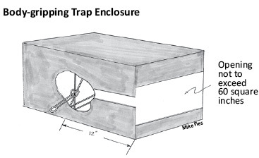 Illustration of a body-gripping trap enclosure.