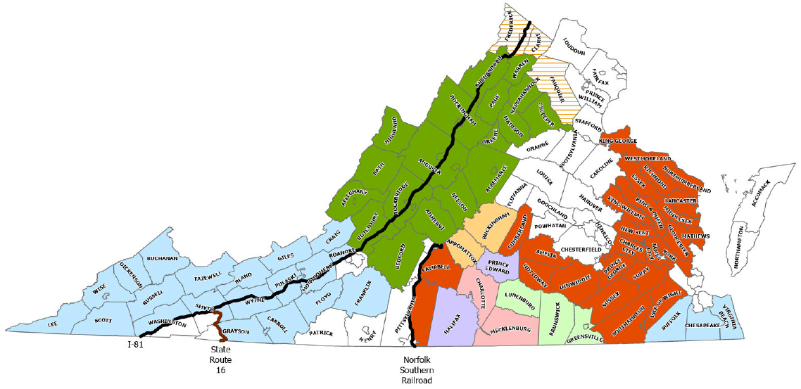 Virginia Bear Hound Training/Chase Seasons Map