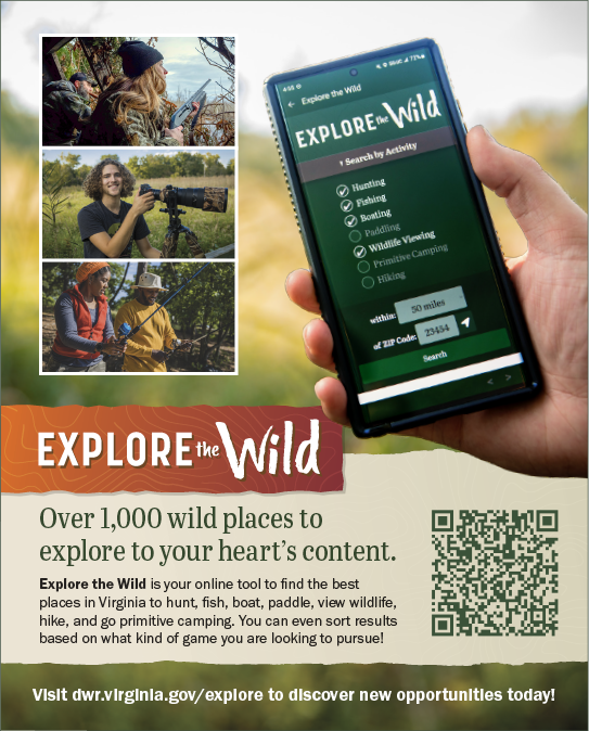 Explore the Wild is an online tool to find the best places in Virginia to fish, boat and view wildlife.