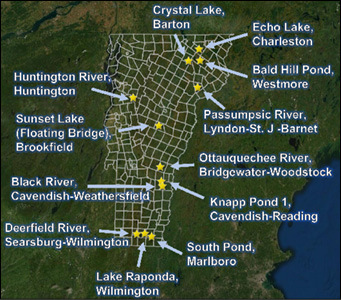 Map of Rivers and Lakes Stocked with Eagle Lake Rainbow Trout
