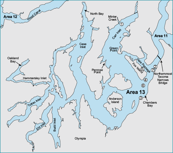 Map of Marine Area 13