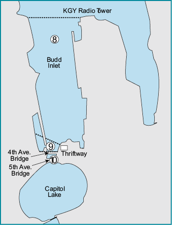 Inset Map of Budd Inlet in Marine Area 13