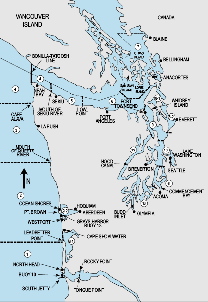 Washington Marine Areas Map