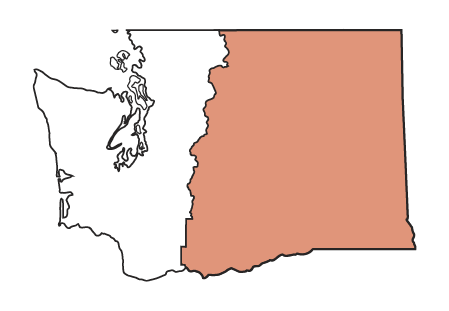 Map of Eastside Lakes Area within Washington state