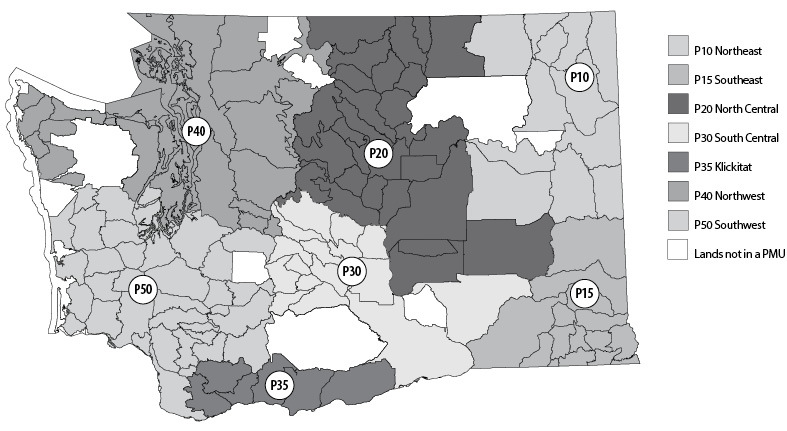 Washington turkey population management units map